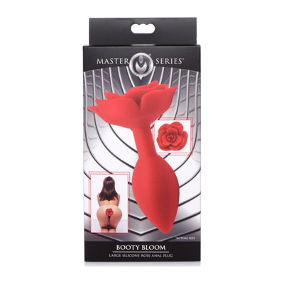 Booty Bloom Silicone Rose Plug Large - Red