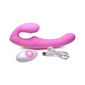 15X U-Pulse Strapless Strap-On with Remote Control - Pink