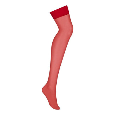S800 Sheer Stockings Red - S/M