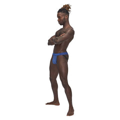 Male Power Sexagon Strappy Ring Jock Blue - 2 sizes