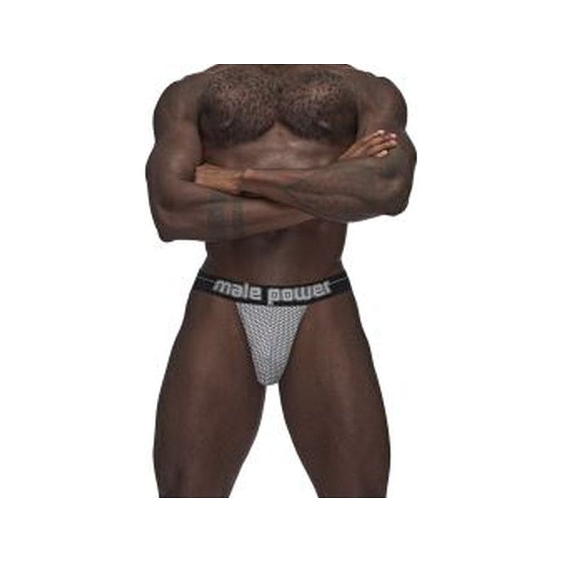 Male Power Sexagon Strappy Ring Jock Grey - 2 sizes