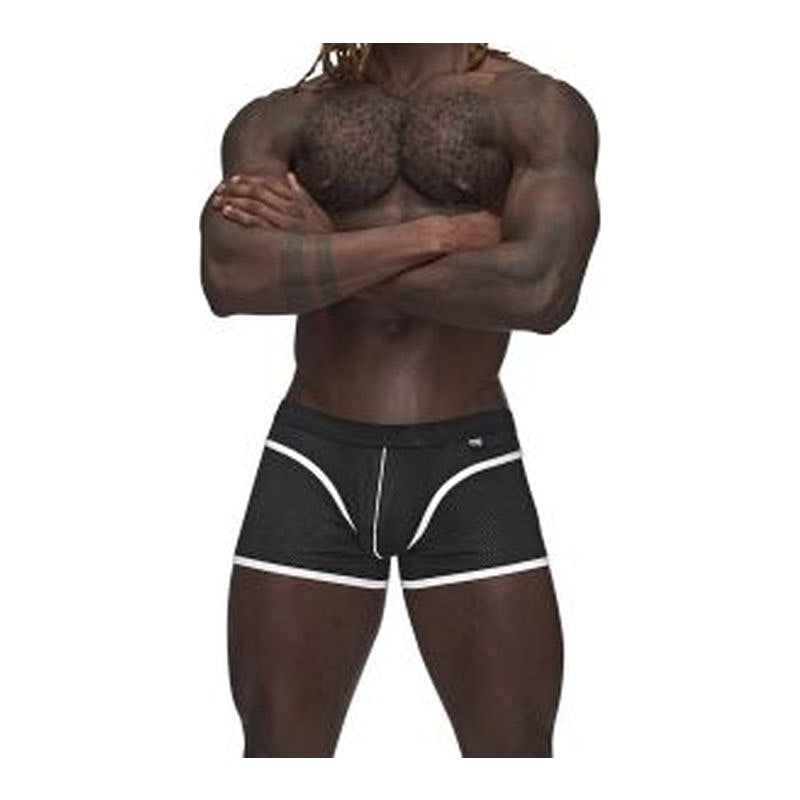 Male Power Sport Mesh Mini Short Black - 4 sizes