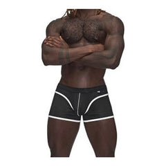 Male Power Sport Mesh Mini Short Black - 4 sizes