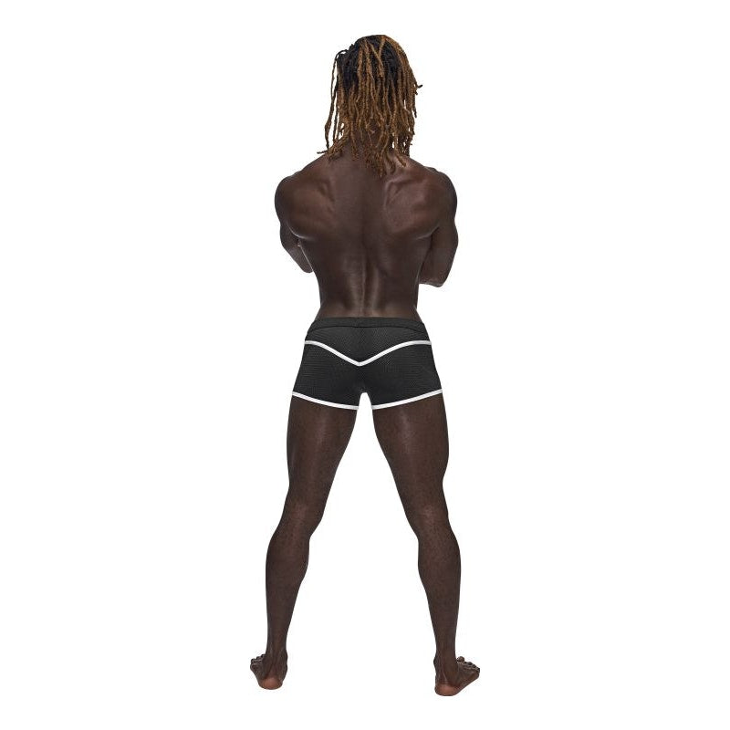 Male Power Sport Mesh Mini Short Black - 4 sizes