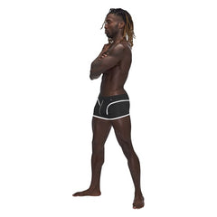Male Power Sport Mesh Mini Short Black - 4 sizes
