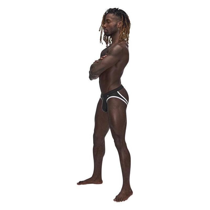 Male Power Sport Mesh Jock Black - 2 sizes