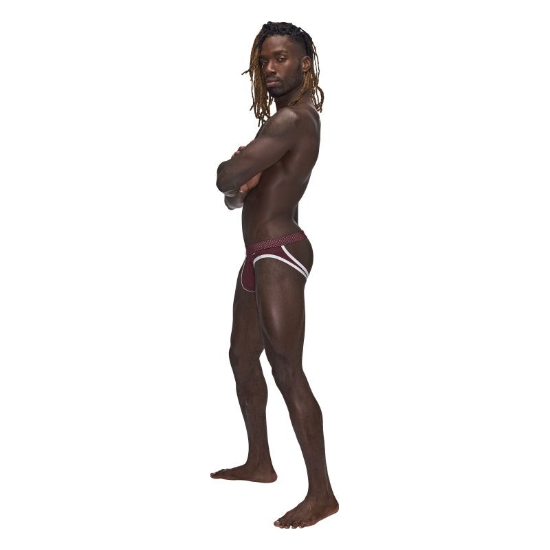 Male Power Sport Mesh Jock Burgundy - 2 sizes
