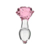 Pillow Talk Rosy Luxurious Glass Anal Plug w Clear Gem
