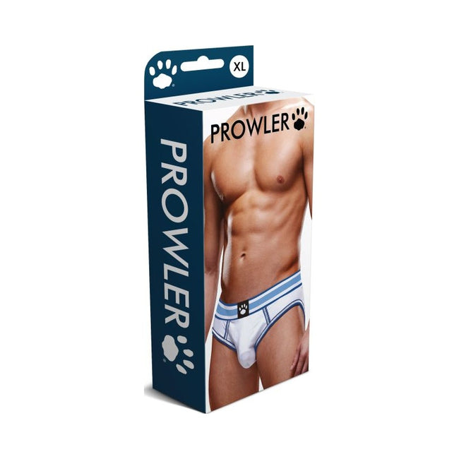 Prowler Open Back Brief White/Blue - 4 sizes