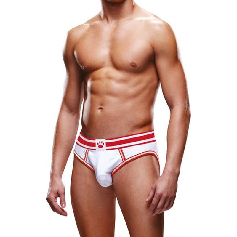 Prowler Open Back Brief Red/White
