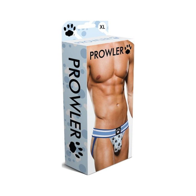 Prowler Blue Paw Open Back Jock White/Blue 4 sizes
