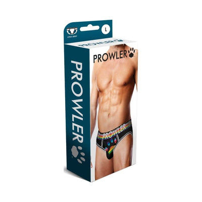 Prowler Oversized Paw Print Men's Open Back Briefs Black background - 4 sizes