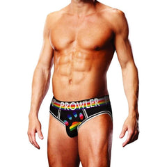 Prowler Oversized Paw Print Men's Open Back Briefs Black background - 4 sizes