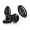 Cheeky Charms GUNMETAL Rechargeable Vibrating Metal Butt Plug w Remote Small