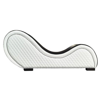 Kama Sutra Tantra Sex Sofa with Studded and Quilted Surface - Black/White