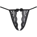Lace Open Front G-String Black - 4 sizes