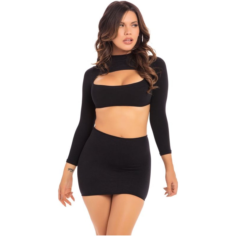 Stop and Stare 2 Pc Skirt Set Black - 2 sizes 2 colours