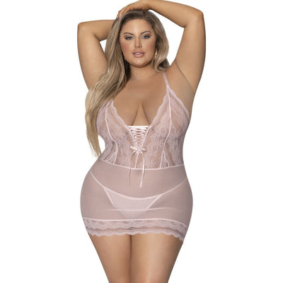 Lace Chemise and G-String Blush - 2 colours 3 sizes