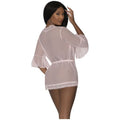 Robe with Lace Trim Blush - 2 colours 3 sizes