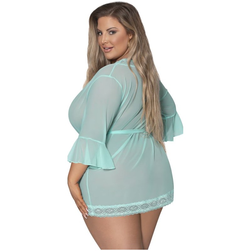 Robe with Lace Trim Blush - 2 colours 3 sizes