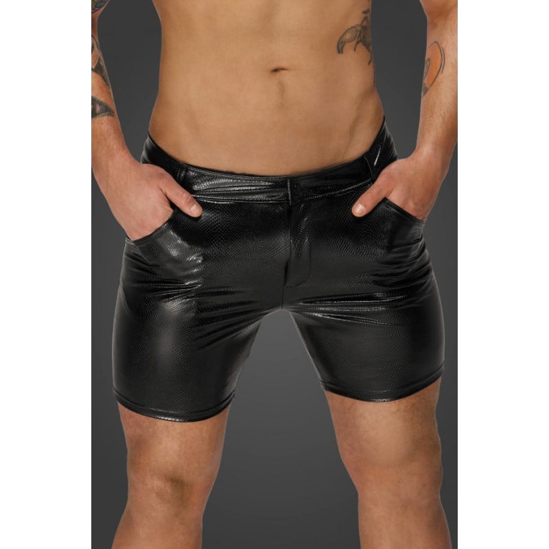 Snake Wetlook Mid Length Shorts with Back Pockets - 4 sizes