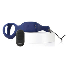 Underquaker Vibrating Anal Probe with Cockring and Remote Control - Blue