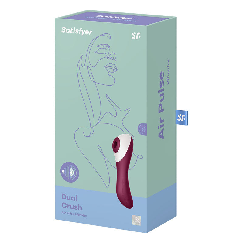 Satisfyer Dual Crush Clit Sucking & G-Spot Vibe - Red