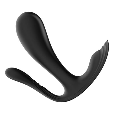 Satisfyer Top Secret + Wearable Vibrator with Vaginal & Anal Probes - Black