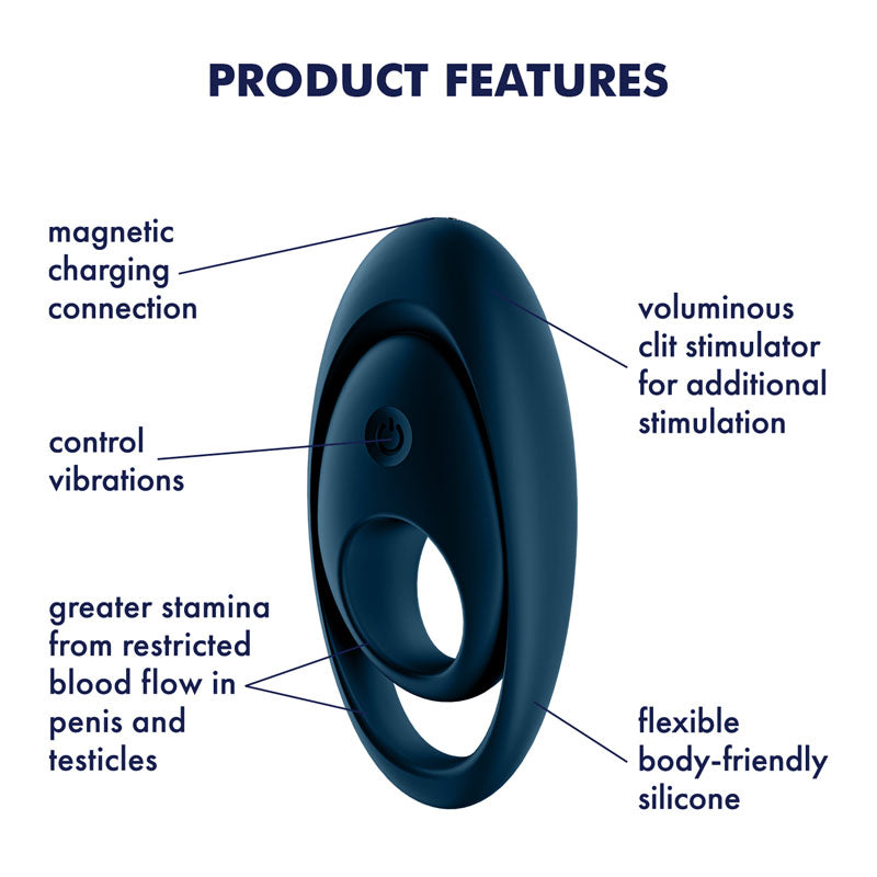 Satisfyer Glorious Duo - Dark  USB Rechargeable Cock & Balls Ring