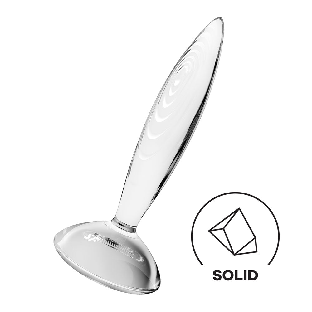 Satisfyer Sparkling Crystal Glass Anal Dildo - Clear