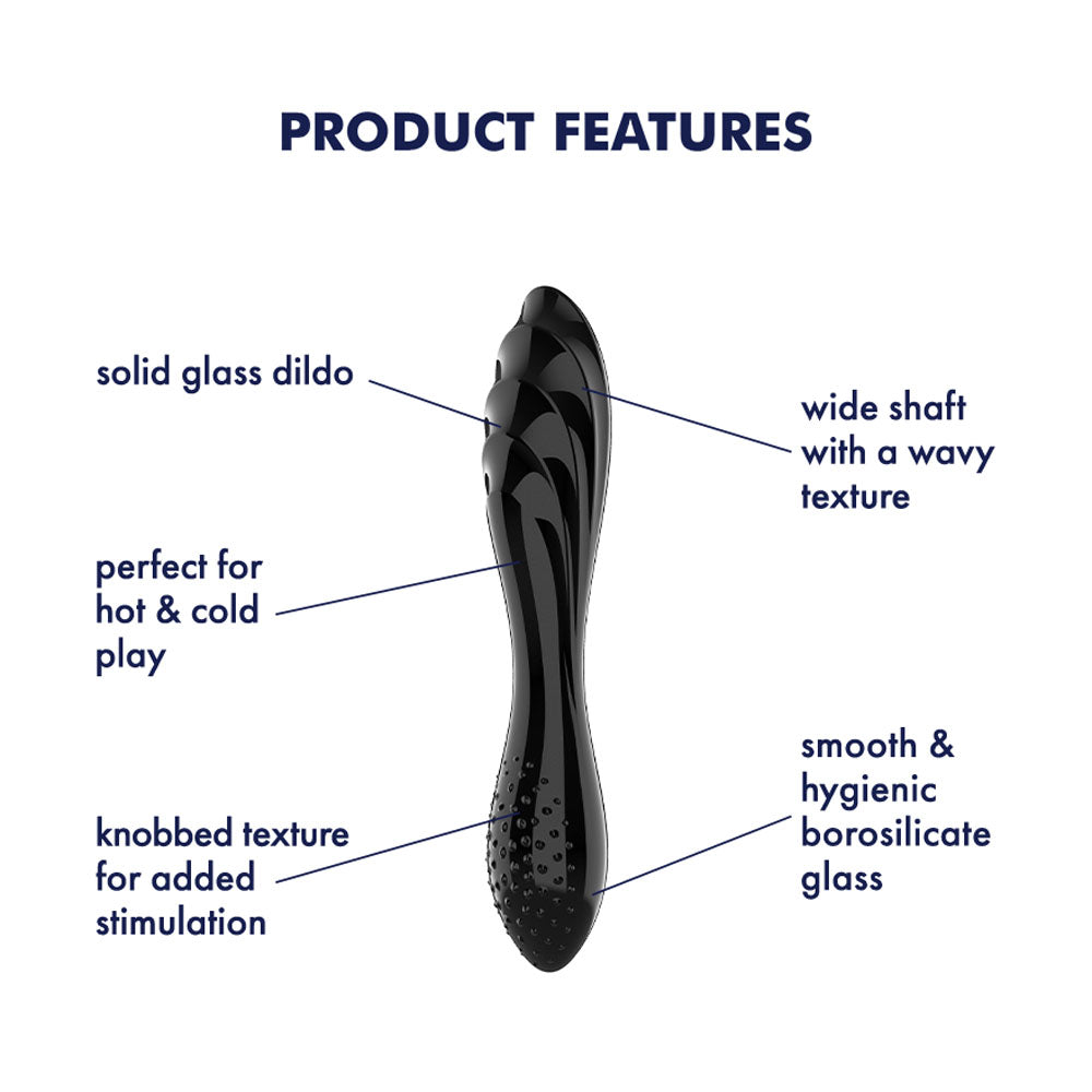 Satisfyer Dazzling Crystal Glass Dildo - Black