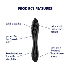 Satisfyer Dazzling Crystal Glass Dildo - Black