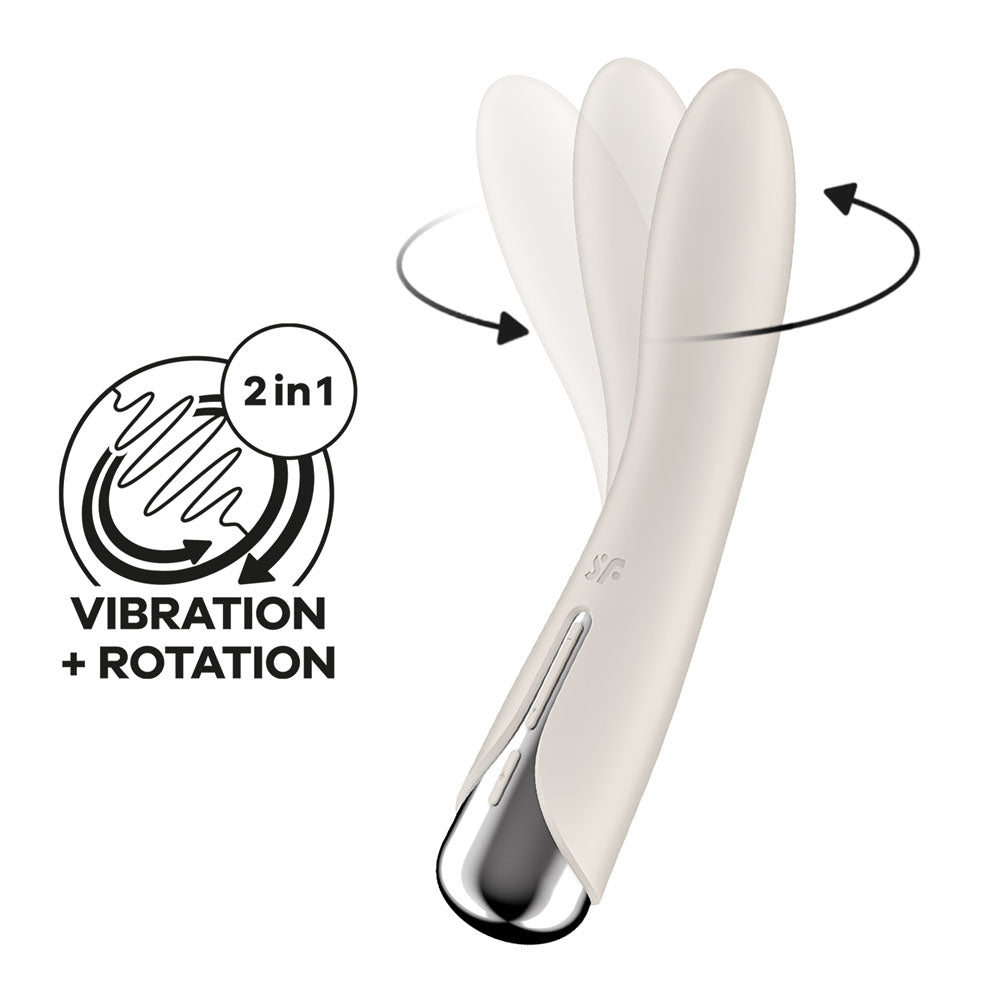 Satisfyer Spinning Vibe 1 Rotating Shaft Vibrator - Beige