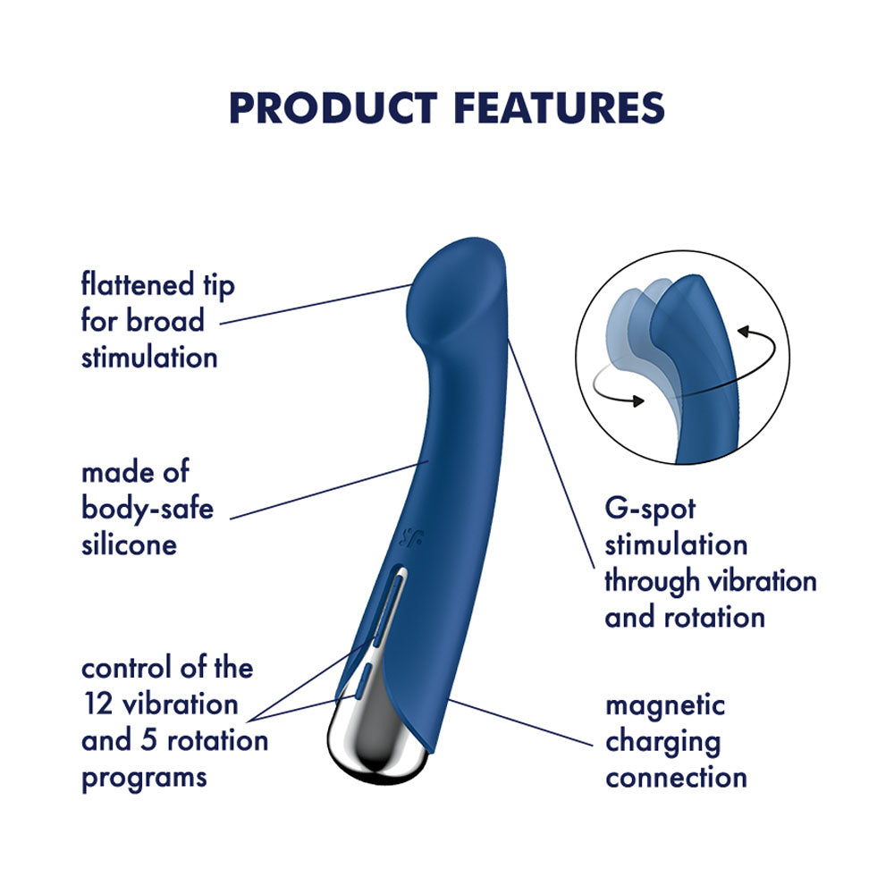 Satisfyer Spinning G-Spot 1 Rotating Shaft Vibrator - Blue