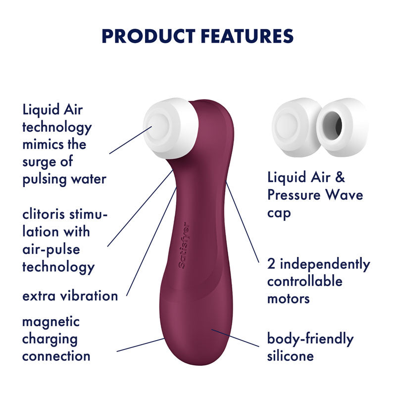 Satisfyer Pro 2 Gen 3 - Wine Touch-Free USB-Rechargeable Clit Stimulator