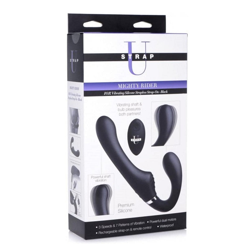 Mighty Rider 10X Strapless Strap-On Black w Remote