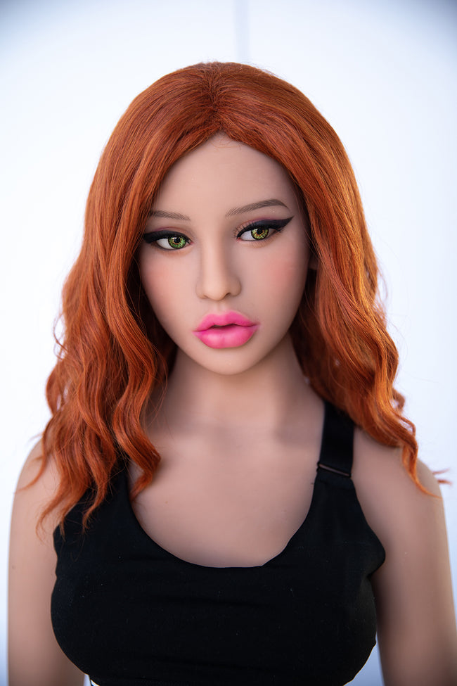 Lisa 157cm tall Redhead sex doll with light tan skin tone B67 x W48 x H77cm
