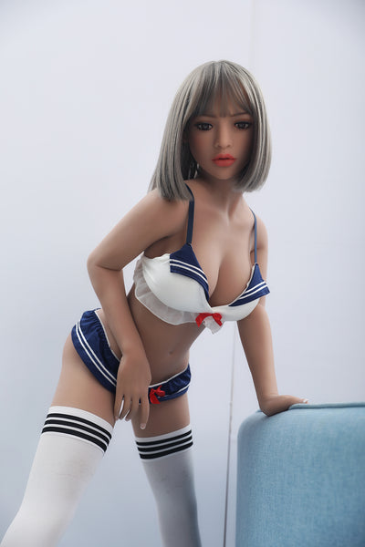 Emma 151cm tall Brunette sex doll with light tan skin tone B75 x W53 x H78cm