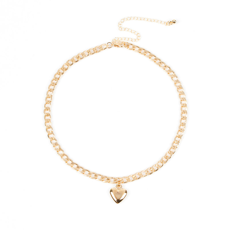 Necklace heart design pendant Gold or Silver