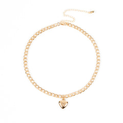 Necklace heart design pendant Gold or Silver