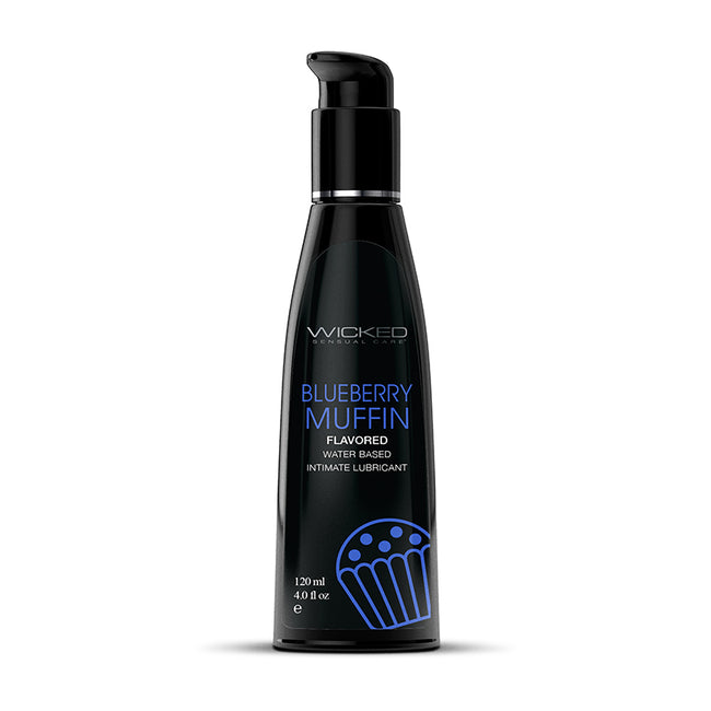 Wicked Aqua Blueberry Muffin - Blueberry Muffin Flavoured Water Based Lubricant - 120 ml (4 oz) Bottle