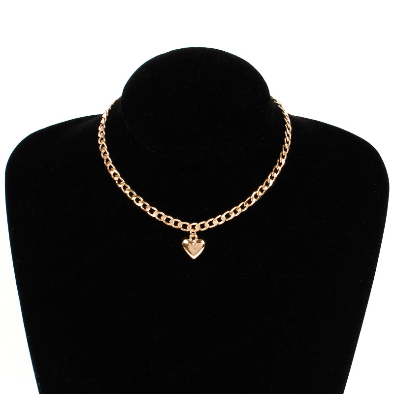 Necklace heart design pendant Gold or Silver