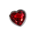 Adam & Eve Red Heart Gen Anal Plug - Large - Metallic 9.5 cm Butt Plug with Heart Gem Base