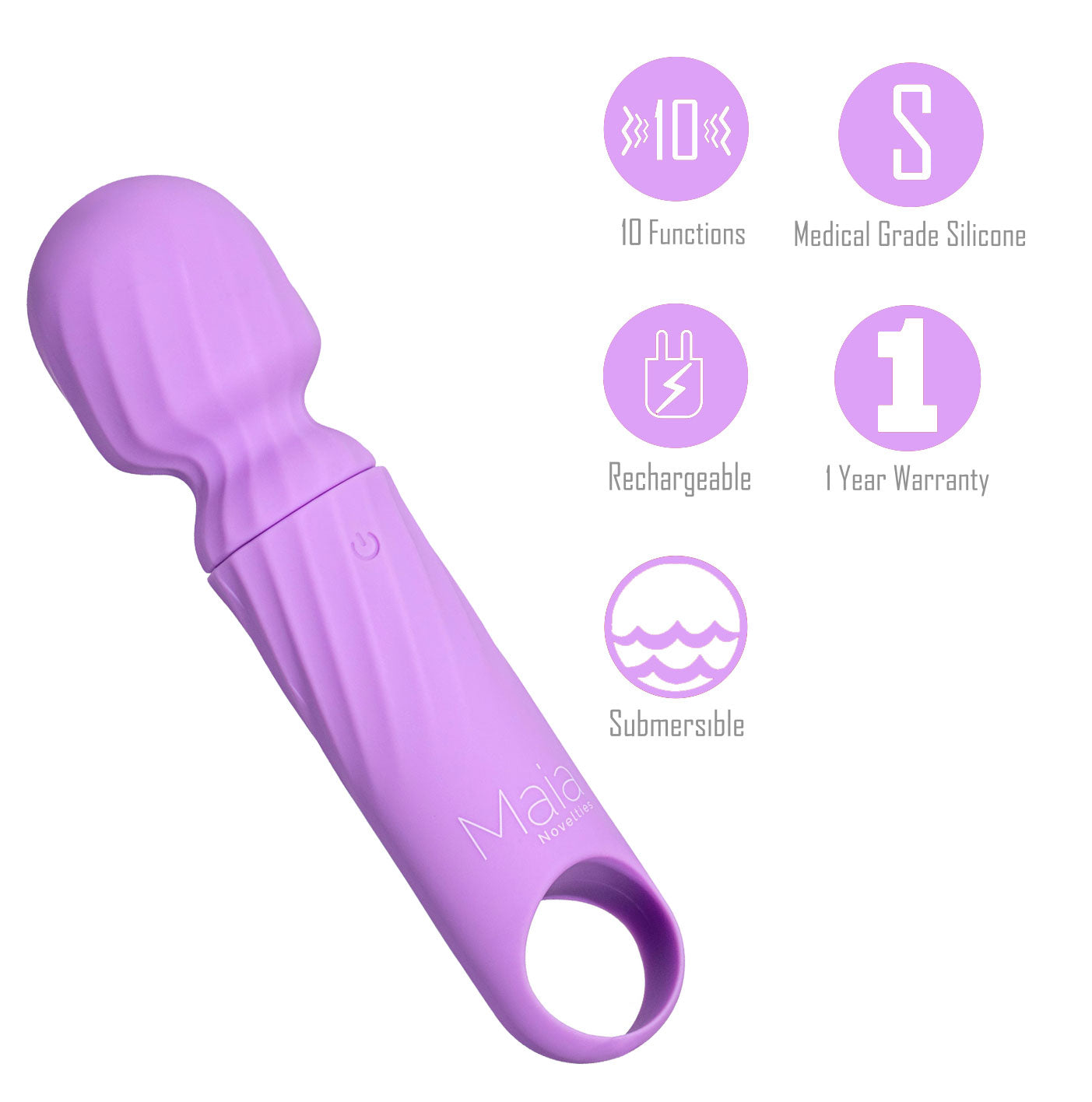 Maia DOLLY Mini Wand Vibrator - Purple