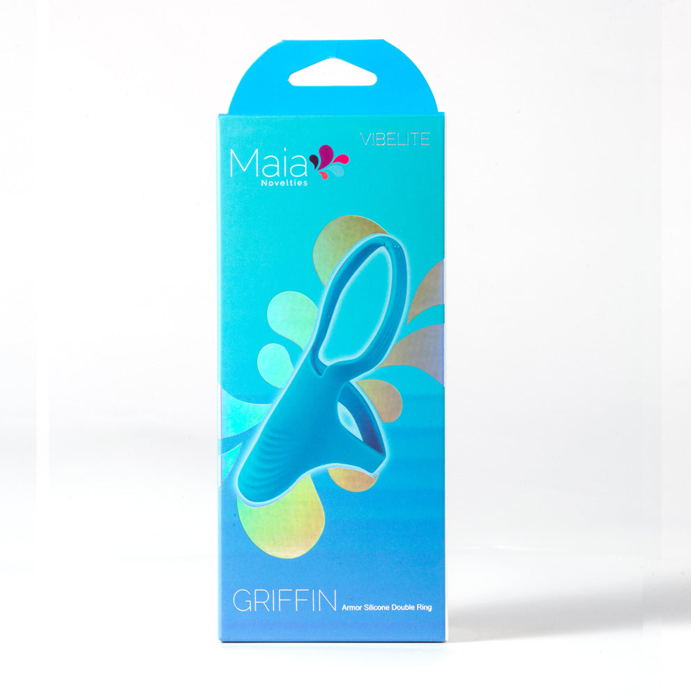 Maia GRIFFIN Cock Ring with Shield - Blue