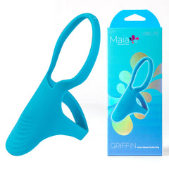 Maia GRIFFIN Cock Ring with Shield - Blue