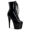Adore 1020 platform Ankle boot with 7 inch heel - Black Patent