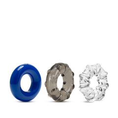Stay Hard Triple Stretch Cock Rings - Set of 3 colours