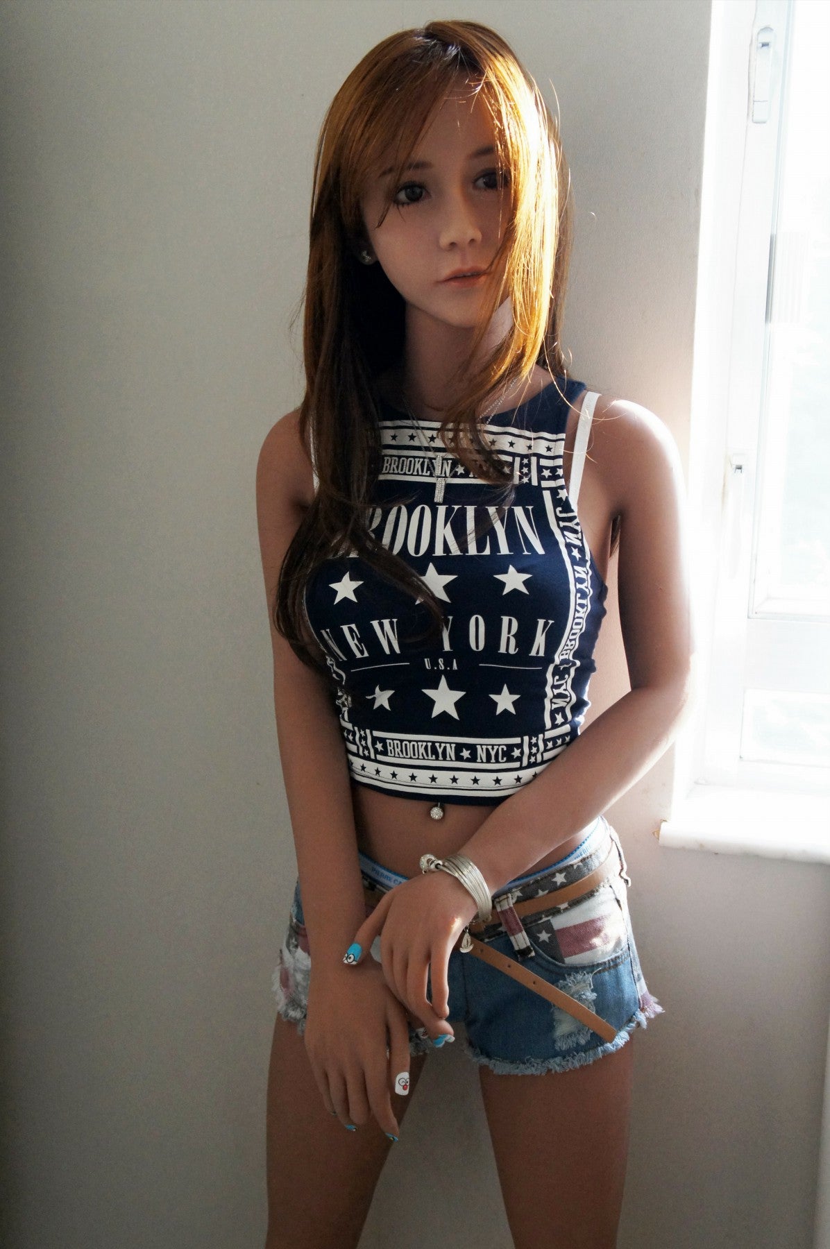 Tera 156cm tall Brunette Asian sex doll with medium skin tone B75 x W58 x H79cm