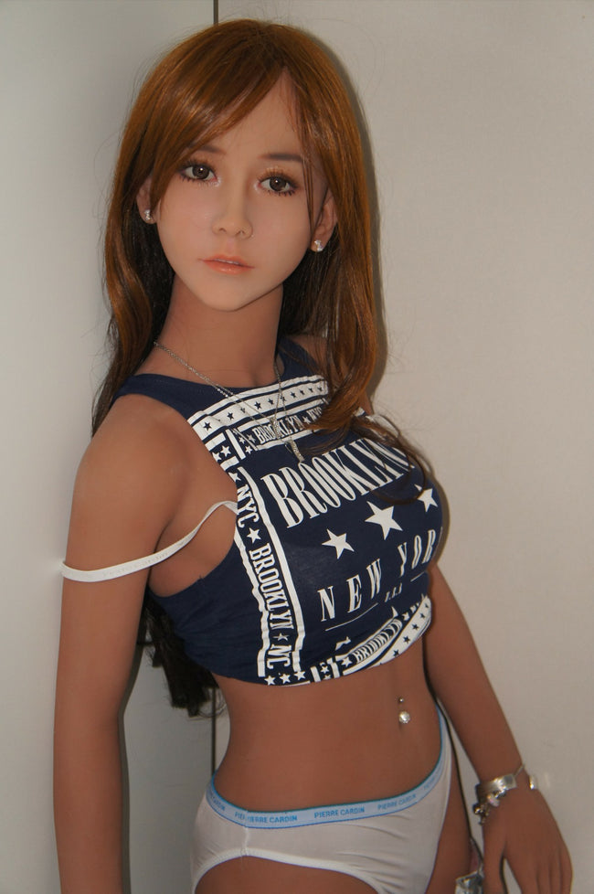 Tera 156cm tall Brunette Asian sex doll with medium skin tone B75 x W58 x H79cm